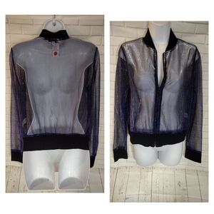 Love J Royal Blue Iridescent Shimmer Sheer Jacket